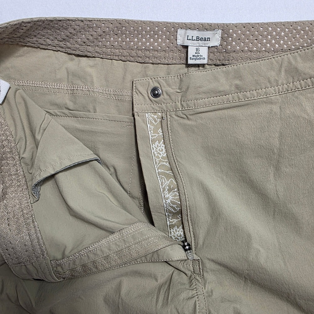 LL Bean Vista Camp Pants Womens 16 Regular Khaki Tan Hiking Outdoor 268919 - Picture 6 of 15